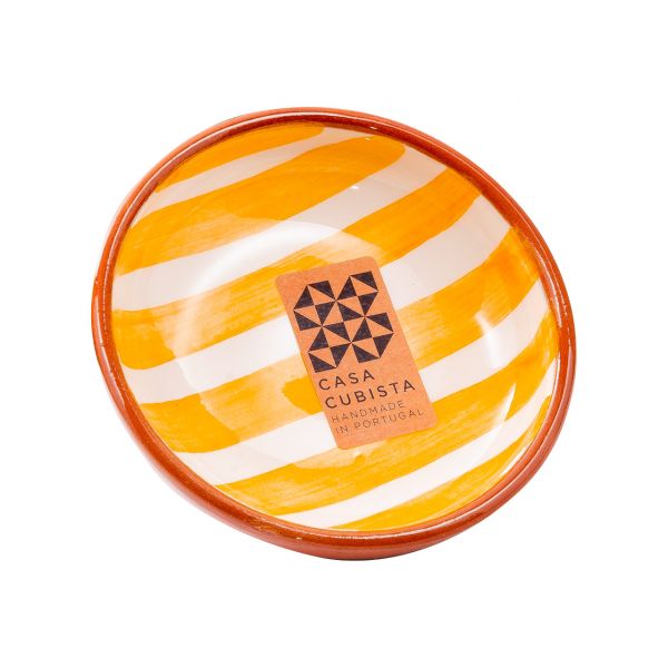 Keramikschale klein | bold stripes tangerine
