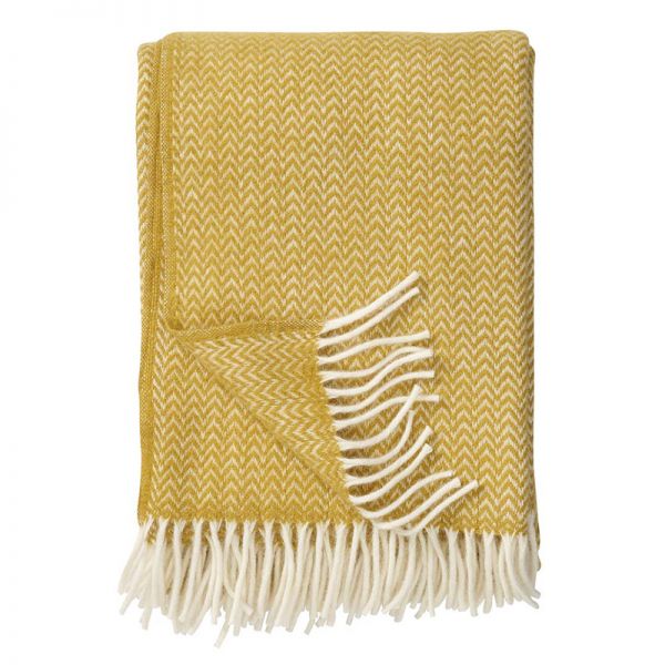 Klippan | Wolldecke Chevron | yellow | eco wool