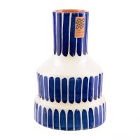 Casa Cubista | Keramik Stufen Vase | blau-weiß