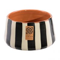 kleine Keramikschale hoch | bold stripes black