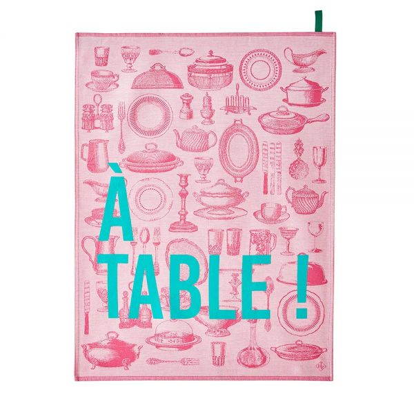 Le Jacquard Francais | Geschirrtuch A table rosa