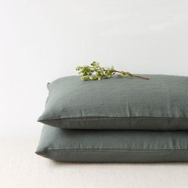 Linen Tales | Leinen Kissenbezug 80x80 | Forest Green