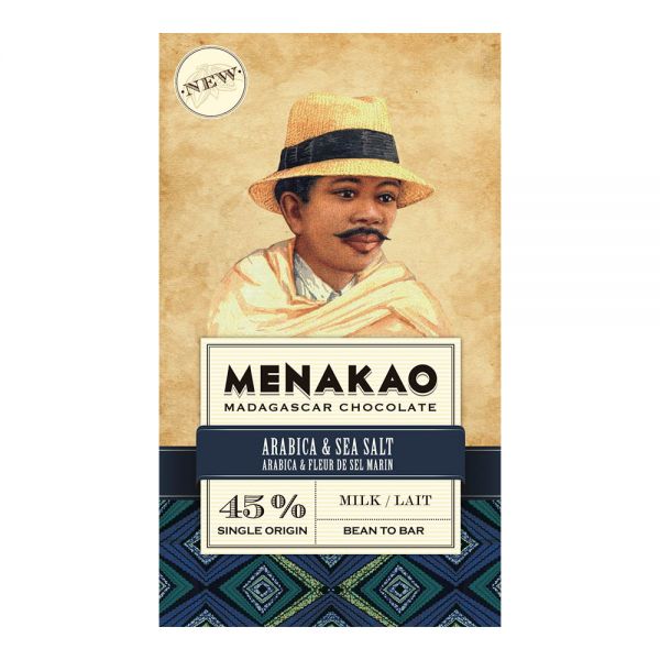 Menakao | Milchschokolade Arabica Kaffee Meersalz | 75g
