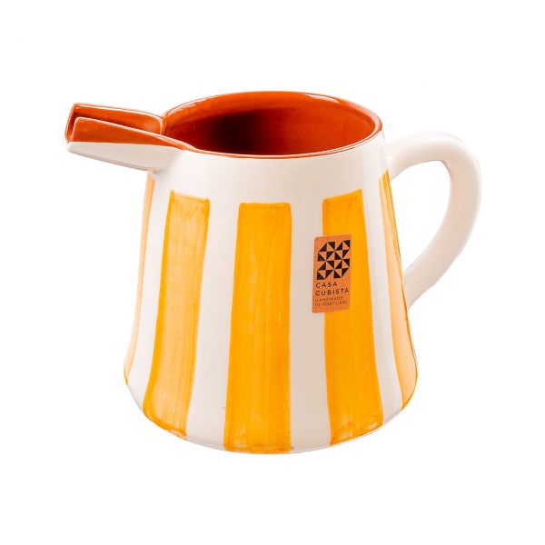 Keramikkrug 1l | bold stripes tangerine