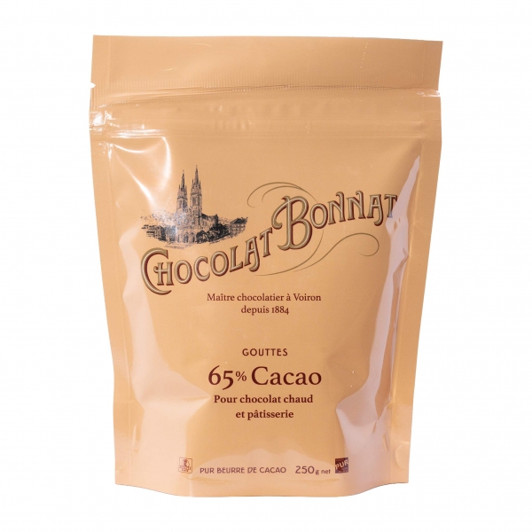Bonnat Schokolade | Trinkschokolade 65% | Kakao Tropfen | 250g