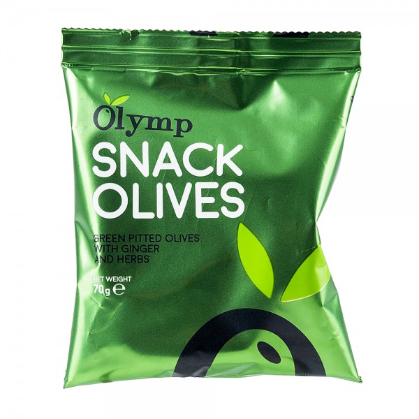Snack Olives | grüne Oliven | Ingwer & Kräuter