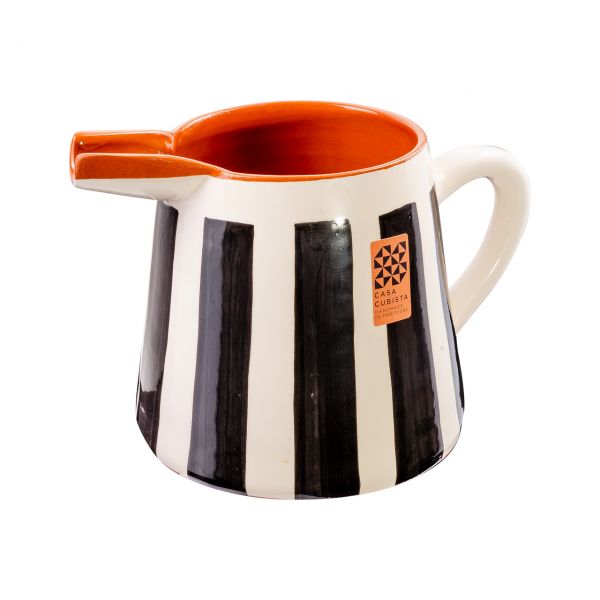 Keramikkrug 1l | bold stripes black