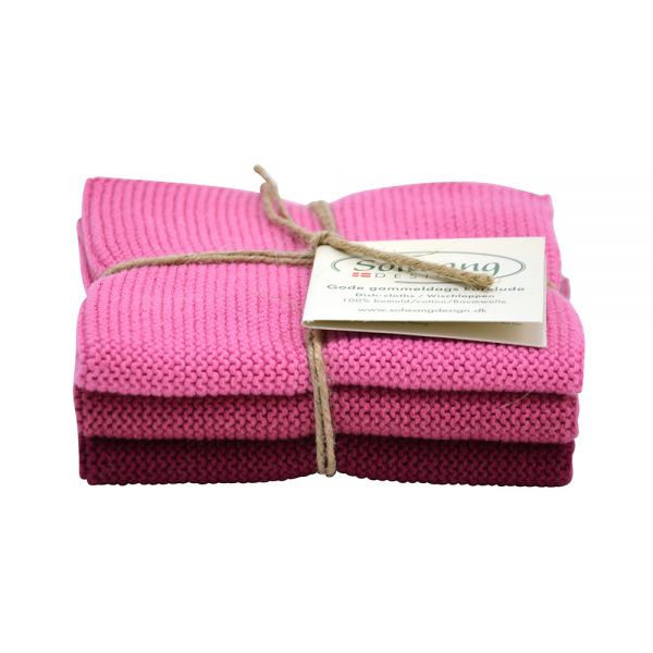 Solwang | Wischtücher 3er Set | Dunkel Rosa Kombi | 727479