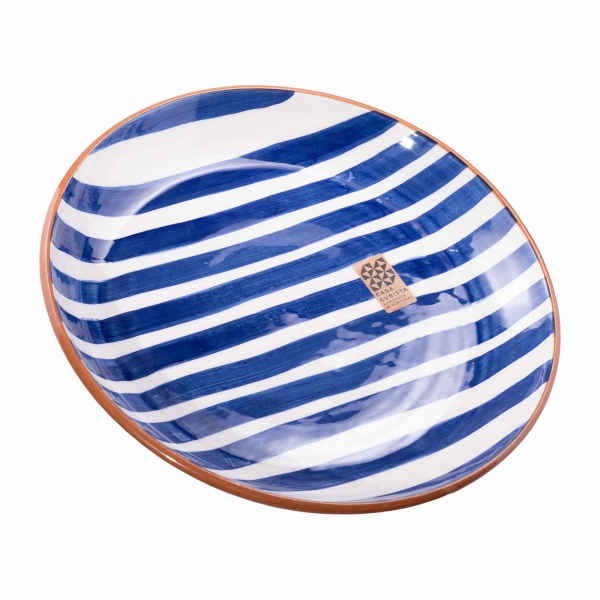 Keramikschale groß | bold stripes blue