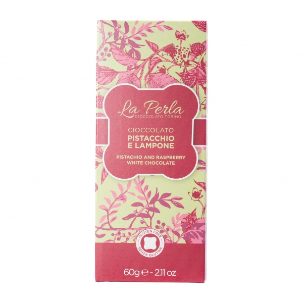 La Perla di Torino Weiße Schokolade Pistacchio e Lampone