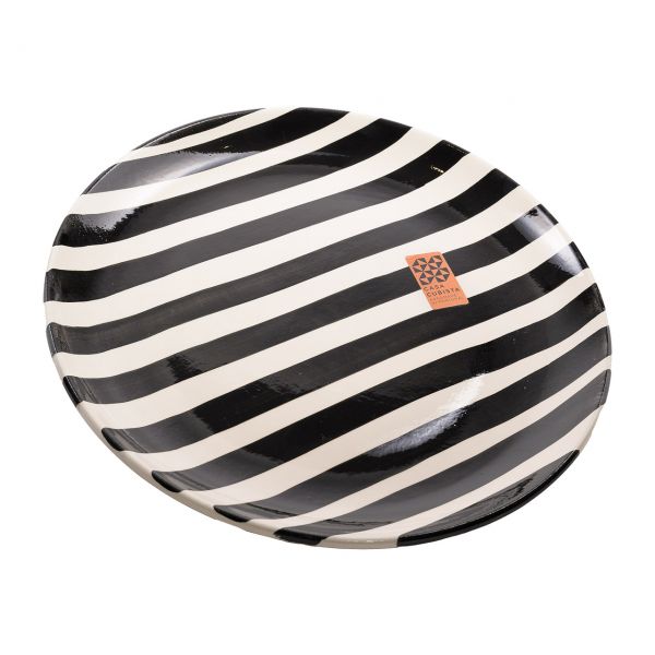 Casa Cubista | Teller groß | bold stripes black