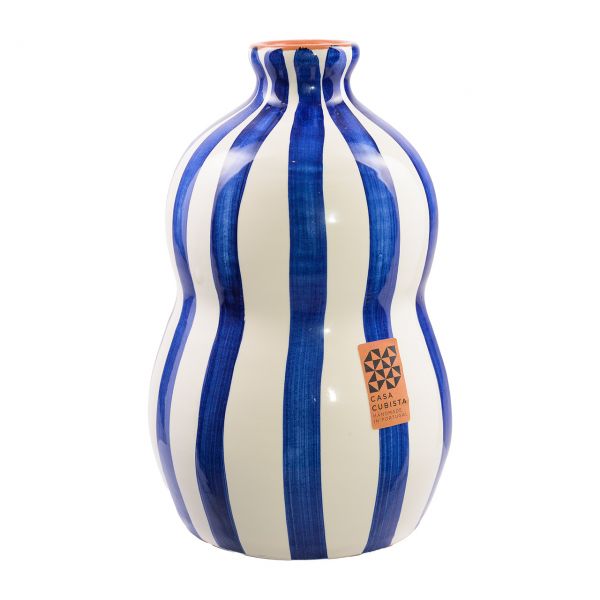 Casa Cubista | Keramik Vase | blau-weiß