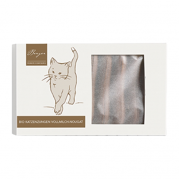 Berger | Bio Vollmilch Katzenzungen mit Nougat gefüllt