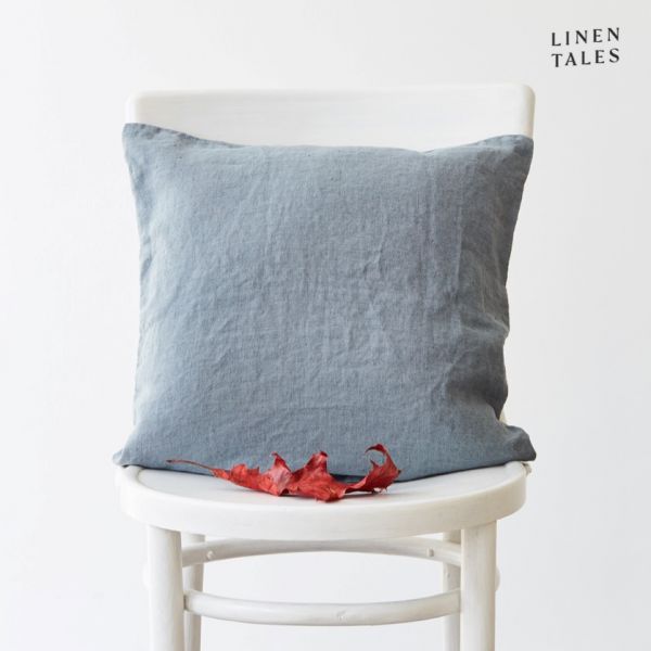 Linen Tales | Leinen Kissenbezug 40x40 | Blue Fog