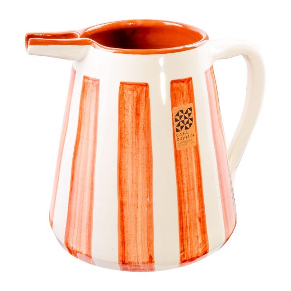 Keramikkrug 2l | bold stripes terracotta