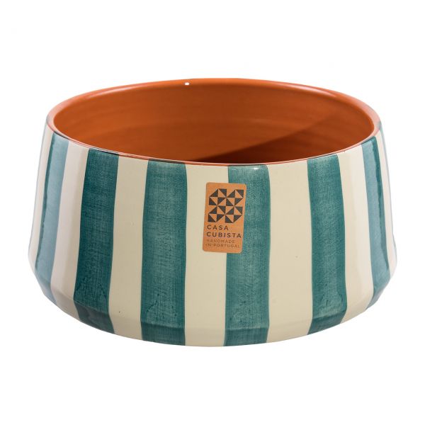 Keramikschale hoch | bold stripes teal