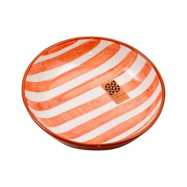 Keramikschale mittel | bold stripes terracotta