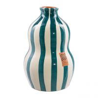Casa Cubista | Keramik Vase | türkis-weiß