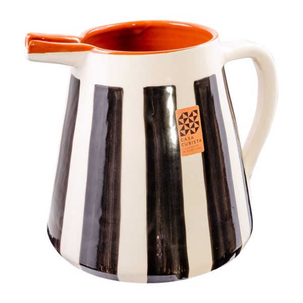 Keramikkrug 2l | bold stripes black