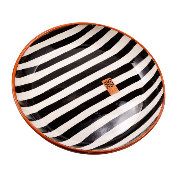 Keramikschale groß | bold stripes black