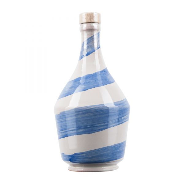 Frantoio di Perna | Olivenöl Keramikflasche | blaue Spirale