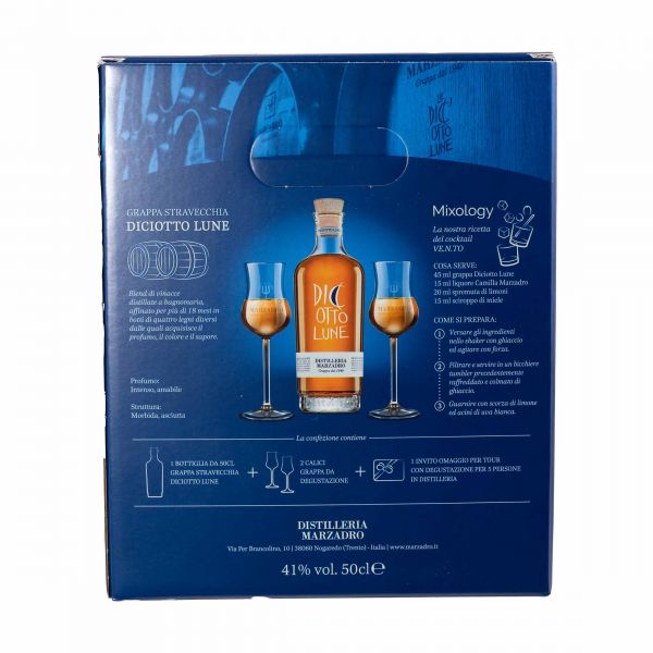 Marzadro | Grappa Geschenk mit Gläsern